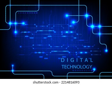 Vector illustration Hi Technology style line digital glow abstract  background text digital technology vector illustration