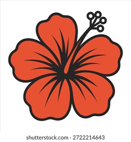 Ilustração vetorial de um projeto de flor de hibisco