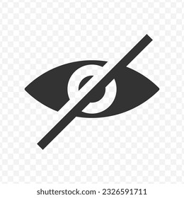 Vector illustration of hidden icon in dark color and transparent background(PNG).