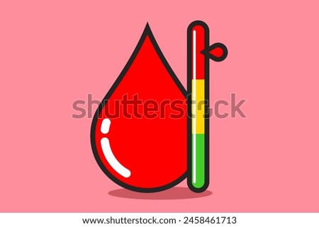 vector illustration of high blood sugar level, diabetes	