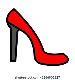 Vektorgrafik des Cartoons mit High-Ferel-Schuhen