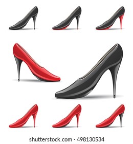 Vector Illustration of High Heel Shoes isolated on a White Background