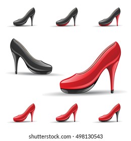 Vector Illustration of High Heel Shoes isolated on a White Background