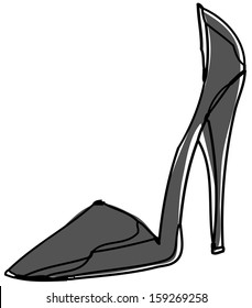 Vector illustration of a high heeled shoe