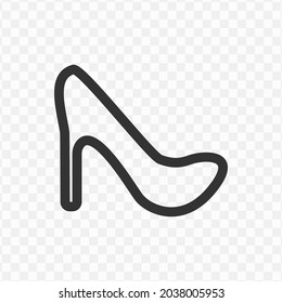 Vector illustration of high heels icon in dark color and transparent background(png).
