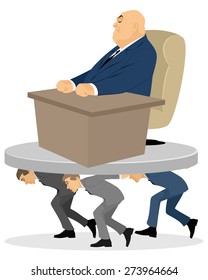 Vector illustration of a high official robs workers