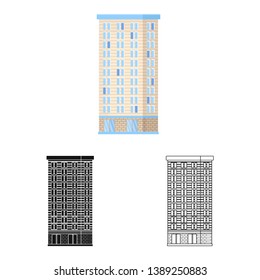 Vector illustration of high and rise icon. Set of high and house stock symbol for web.
