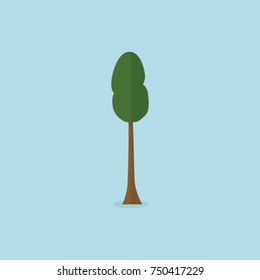 vector illustration of high tree. can use for any design nature or healthy topic, flat design, icon tree, green tree for natural background