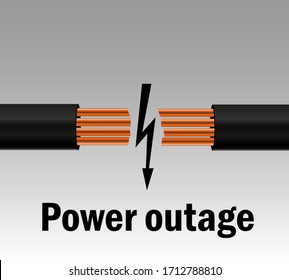 Vector illustration of a high voltage circuit breaker signifying a power outage