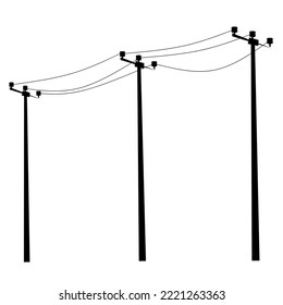 Vector illustration of a high voltage power pole. Light channel wires on a white background. Great for flow logos.