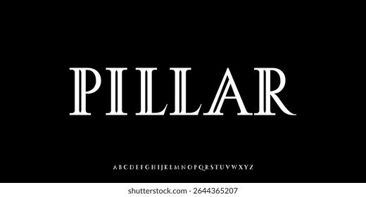 Vector illustration of a high-contrast serif style alphabet letter featuring a sleek structure and thick vertical lines, inspired by classical architectural pillars.