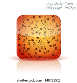Vector illustration of high-detailed apps icon template. Abstract floral background.