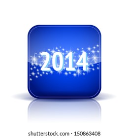 Vector illustration of high-detailed apps icon template. 2014 Starry background. Can be used for applications, card designs, invitations, flyers, adverts, leaflets, graphic user interfaces, xmas
