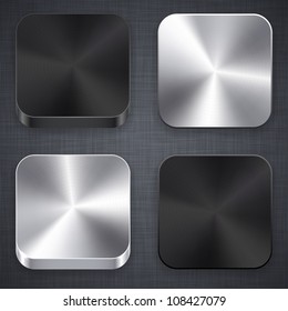 Vector illustration of high-detailed apps metal icon set.