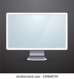 Vector illustration of high-detailed modern monitor. Eps10.