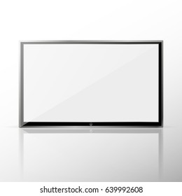 Vector illustration of high-detailed modern PC monitor TV. Eps10.