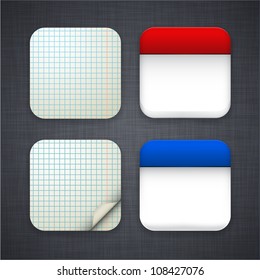 Vector illustration of high-detailed paper apps icon set.