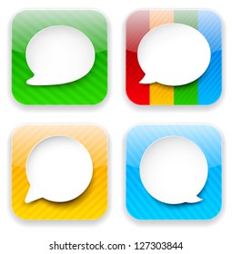 Vector illustration of high-detailed speech bubble apps icon templates. Talk concept. Eps10.
