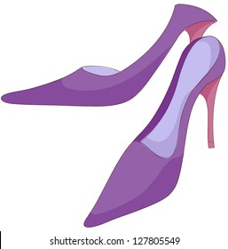 A vector illustration of high-heeled shoes
