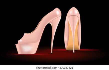 vector illustration with high-heeled shoes 