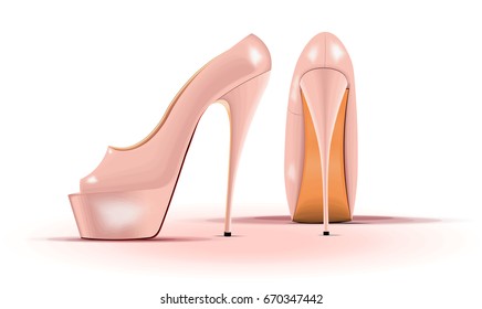 vector illustration with high-heeled shoes 