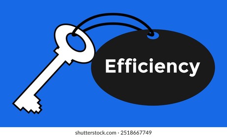 Vector illustration to highlight motivational concept "Key to efficiency".