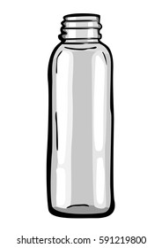 Vector illustration highlighting a clear, minimalist bottle design. A clean and elegant depiction suitable for packaging, branding, or environment-related projects.