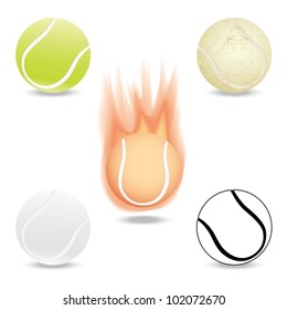 vector illustration of highly rendered tennis ball, isolated in white background.