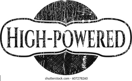 vector illustration of High-powered chalk emblem, retro style, chalk or chalkboard texture
