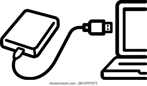 Vector Illustration of High-Speed Data Cable Connection with Ethernet Plug and Fiber Optic Elements for Network Communication and Internet Technology
