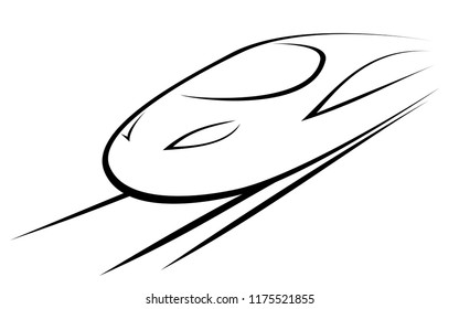 Vector illustration of a high-speed train on a maglev or a railroad track