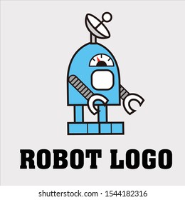 vector illustration of a high-tech robot logo