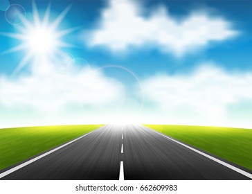 Vector illustration of a highway to the horizon