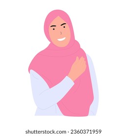 vector illustration of a hijab Muslim woman