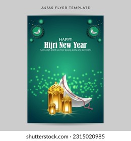 Vektorgrafik von Hijri Neujahr Social Media-Story-Feed-Mock-up-Vorlage
