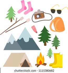 Vector illustration of a hike.