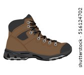 Vector illustration hiking boots icon. Mountain shoes