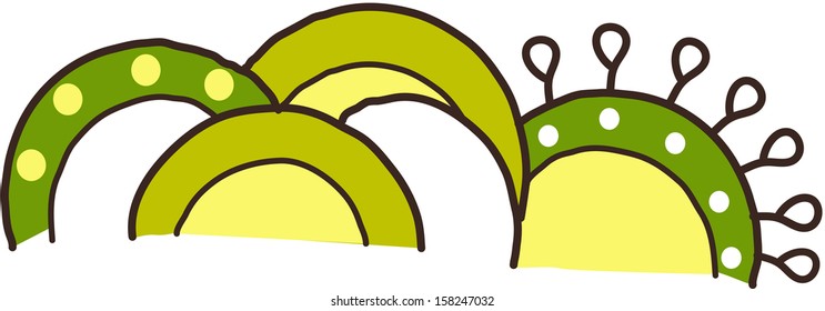 Ilustración vectorial de las colinas