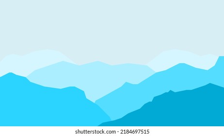 Vector illustration of hills in blue 