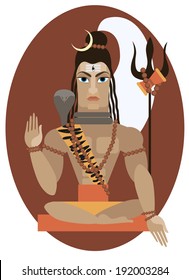 vector illustration of Hindu deity lord Shiva