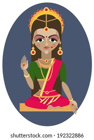 vector illustration of Hindu deity mother Parvati