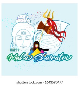 vector illustration  for Hindu festival Maha Shivratri .