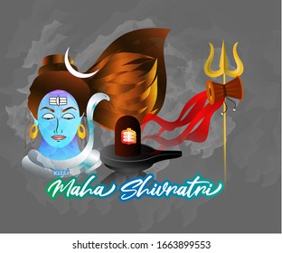 vector illustration  for Hindu festival Maha Shivratri .