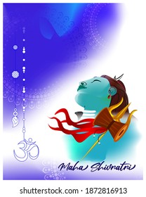 vector illustration  for Hindu festival Maha Shivratri .