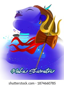 vector illustration  for Hindu festival Maha Shivratri .