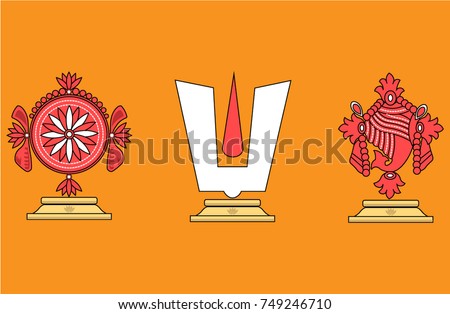 Vector illustration of Hindu God: Lord Venkateswara or Lord Balaji with yellow background