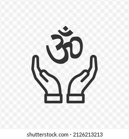 Vector illustration of Hinduism icon in dark color and transparent background(png).