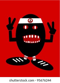 vector illustration of hippie egg