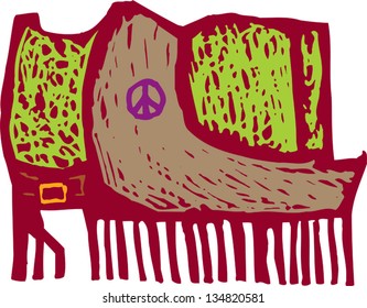 Vector illustration of Hippie Vest