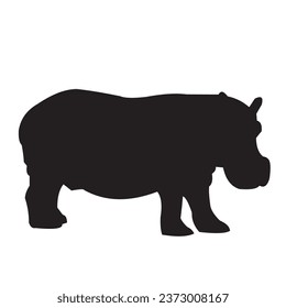 Vector Illustration of a hippo Silhouette on a white background